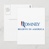 Mitt Romney 2012 Postkarte (Vorne/Hinten)