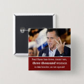 Mitt Romney "Binder Full of Women" Schaltfläche Button (Vorne & Hinten)