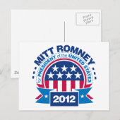 Mitt Romney für Präsident 2012 Postkarte (Vorne/Hinten)