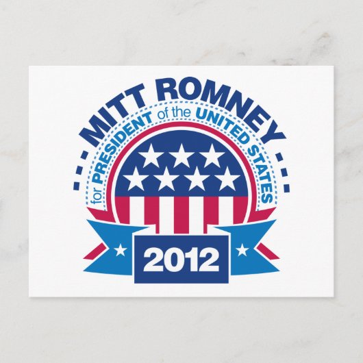 Mitt Romney für Präsident 2012 Postkarte (Vorderseite)