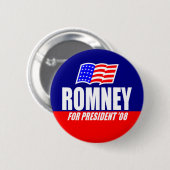 Mitt Romney für Präsidenten 08 Knopf Button (Vorne & Hinten)