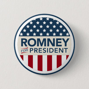 Mitt Romney für Präsidenten 2012 (Flaggen-Art) Button