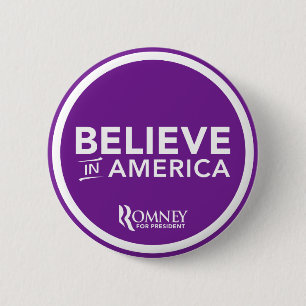Mitt Romney glauben an Amerika 2012 (lila) Button