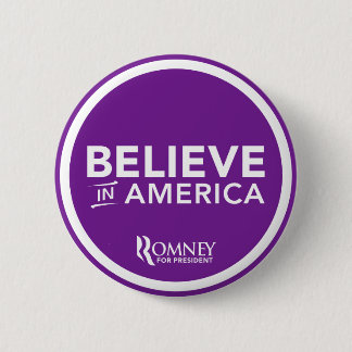 Mitt Romney glauben an Amerika 2012 (lila) Button