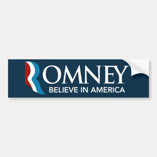 Mitt Romney glauben an Amerika-Autoaufkleber-Blau Autoaufkleber (Vorne)