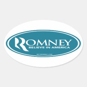Mitt Romney glauben an Amerika (blauer ovaler Aufkleber