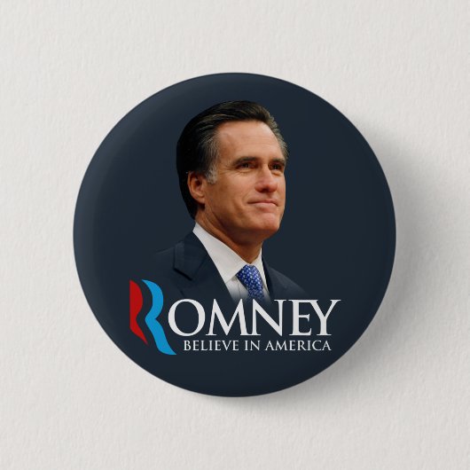 Mitt Romney glauben an dunkelblaues Button (Vorderseite)
