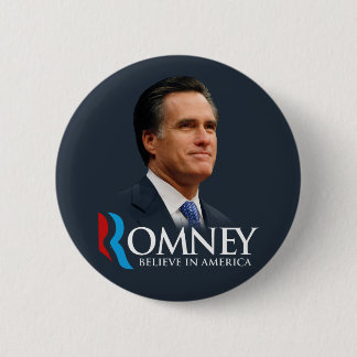 Mitt Romney glauben an dunkelblaues Button