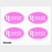 Mitt Romney glaubt an Amerika (rosa Oval Sticker) Ovaler Aufkleber (Blatt)
