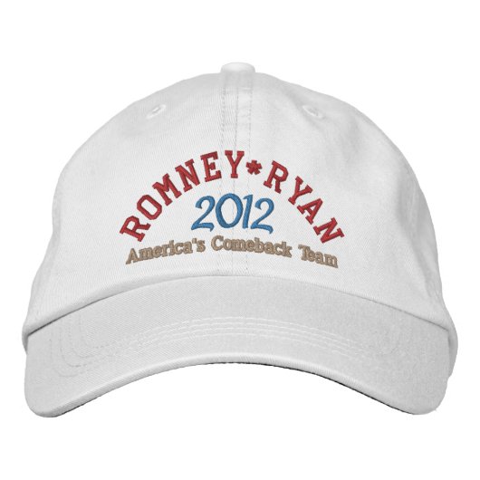 Mitt Romney Paul Ryan 2012 Bestickte Baseballkappe (Vorderseite)