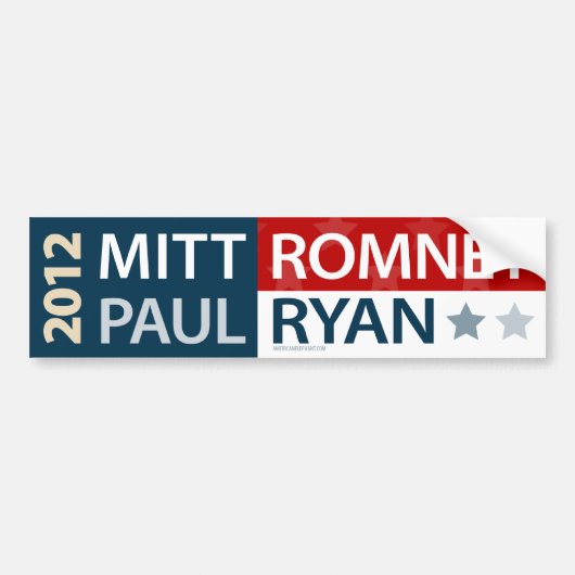 Mitt Romney Paul Ryan Autoaufkleber (Vorne)