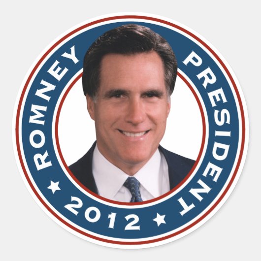 Mitt Romney Präsident 2012 Runder Aufkleber (Vorderseite)
