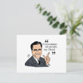 Mitt Romney Quotes Postkarte (Stehend Vorderseite)