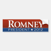 Mitt Romney - Rot-Blau-Design Autoaufkleber (Vorne)