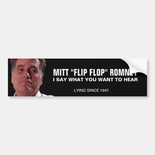 Mitt Romney - umgedrehte Flopper Autoaufkleber (Vorne)