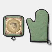 Mitt und Pot Holders zum 30./12. Pearl Anniversary Ofenhandschuh & Topflappen-Set (Vorderseite)