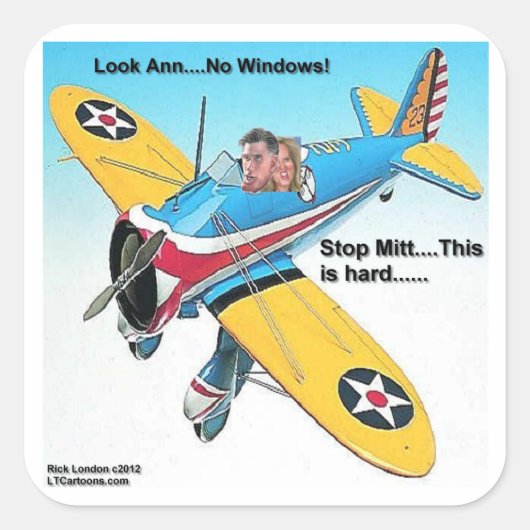 Mitt Windows-Flugzeug Funny Geschenke & T-Shirts Quadratischer Aufkleber (Vorderseite)