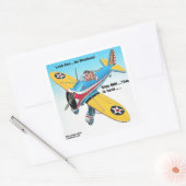Mitt Windows-Flugzeug Funny Geschenke & T-Shirts Quadratischer Aufkleber (Umschlag)
