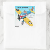 Mitt Windows-Flugzeug Funny Geschenke & T-Shirts Quadratischer Aufkleber (Tasche)