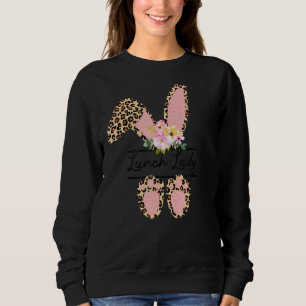 Mittag Lady Bunny Leopard Blume Niedlich Ostern Ma Sweatshirt