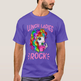 Mittag Ladys Rock Niedlich Unicorn Koch Cook Funny T-Shirt