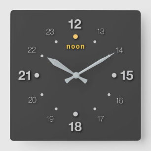 Mittag Quadratische Wanduhr
