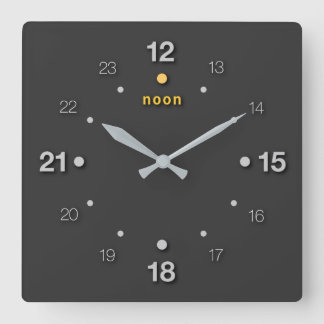 Mittag Quadratische Wanduhr