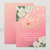 Mittag- und Brautparty-Blume mit String Lights Einladung (Vorne/Hinten)