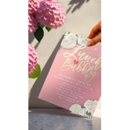 Mittag- und Brautparty-Blume mit String Lights Einladung