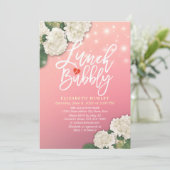 Mittag- und Brautparty-Blume mit String Lights Einladung (Stehend Vorderseite)