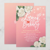 Mittag- und Brautparty-Blume mit String Lights Einladung (Vorne/Hinten)