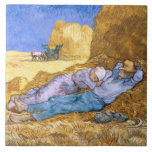 Mittag Vincent van Goghs |, der Siesta, nach Hirse Fliese<br><div class="desc">Bild-Sammlungs-Zahl:  Mittag XIR33780 oder der Siesta,  nach Hirse,  1890 (Öl auf Leinwand). Gogh,  (1853-90) Öl Vincent-Packwagens auf Leinwand. Musee d'Orsay,  Paris,  Frankreich Giraudon.  1890</div>