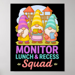 Mittagessen-Aufseher Spielplatz Lehrer Helfer Gnom Poster