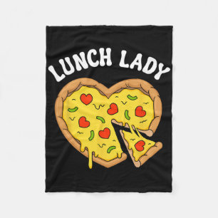 Mittagessen-Dame Pizza Herz Schulcafeteria-Mitarbe Fleecedecke