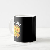 Mittagessen-Dame Pizza Herz Schulcafeteria-Mitarbe Kaffeetasse (Vorderseite Links)