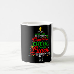 Mittagessen-Dame Weihnachten Xmas Schul-Cafeteria Kaffeetasse