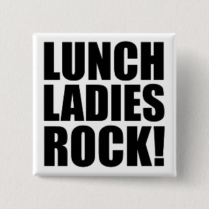 Mittagessen-Damen-Felsen Button