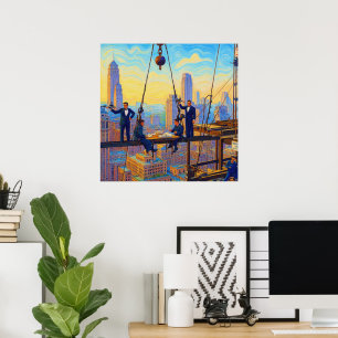 Mittagessen der Ironkollegen in den 32 Stockwerken Poster