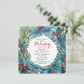 Mittagessen Elegante Weihnachten Einladung (Stehend Vorderseite)