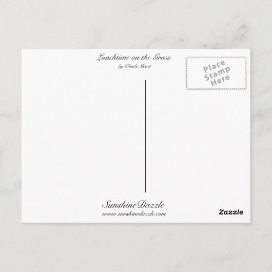 Mittagessen im Gras Postkarte (Rückseite)