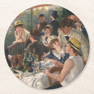 Mittagessen im Party - Auguste Renoir Runder Pappuntersetzer
