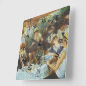 Mittagessen im Party von Pierre Renoir Quadratische Wanduhr (Winkel)