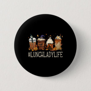 Mittagessen Lady Horror Kaffee Spooky Halloween Pu Button