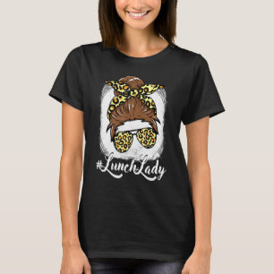 Mittagessen Lady Messy Hair Frau Bun Mittagessen L T-Shirt
