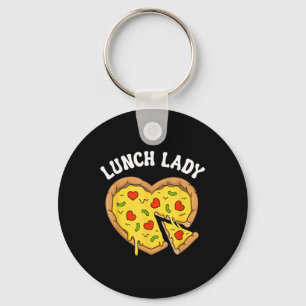 Mittagessen Lady Pizza Heart School Cafeteria Work Schlüsselanhänger
