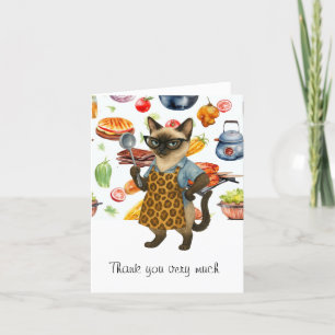 Mittagessen Lady serviert Essen Dankeskarte