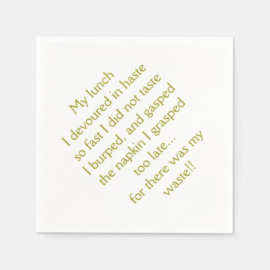 Mittagessen Limerick Serviette (Vorderseite)