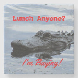 Mittagessen mit Alligator Stone Untersetzer