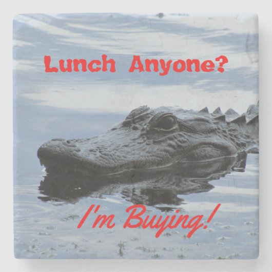 Mittagessen mit Alligator Stone Untersetzer (Vorderseite)