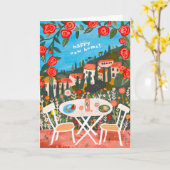 Mittagessen mit Blick auf neue Zuhause Glückwunsch Karte (Gelbe Blume)